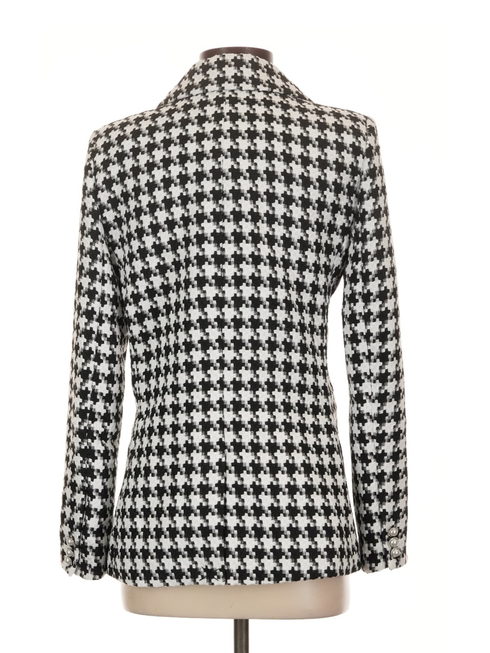 Black & White Houndstooth Tailored Blazer - Women - Picture 3 of 4